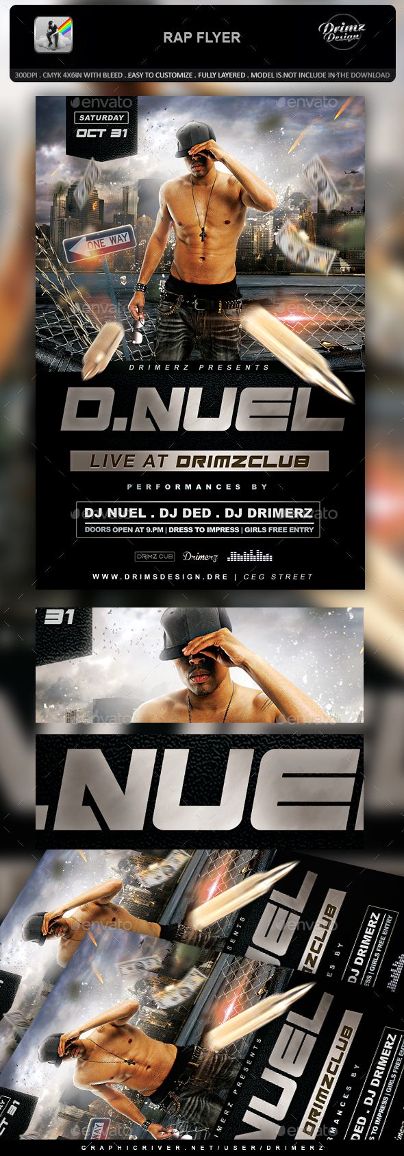 rap flyer flyer template template and font logo