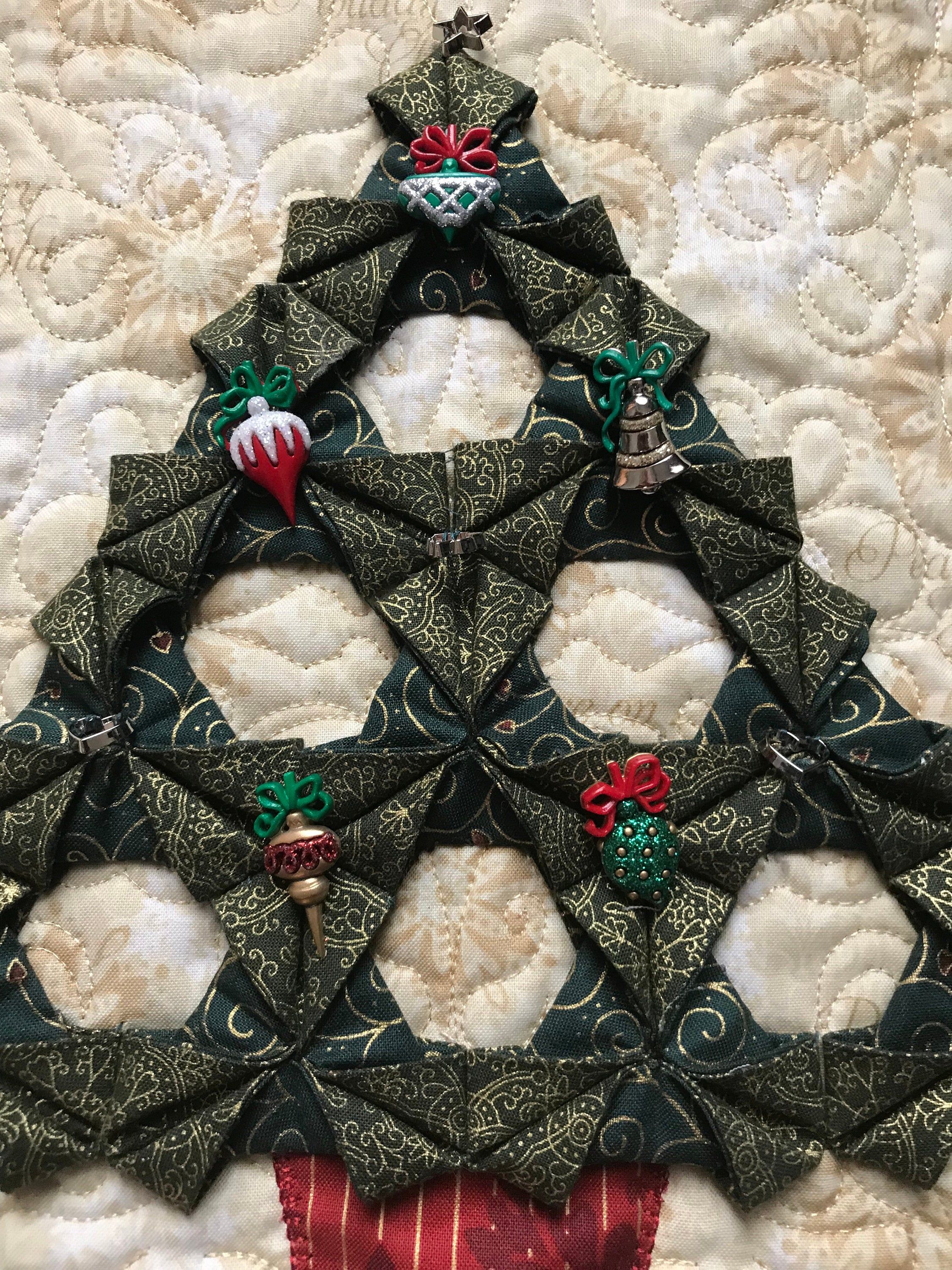 Origami Christmas Tree Wall HangingChristmas Tree Door Hanger QuiltChristmas Tree Wall Decor3 D Christmas Tree Wall ArtTree Door Hanging