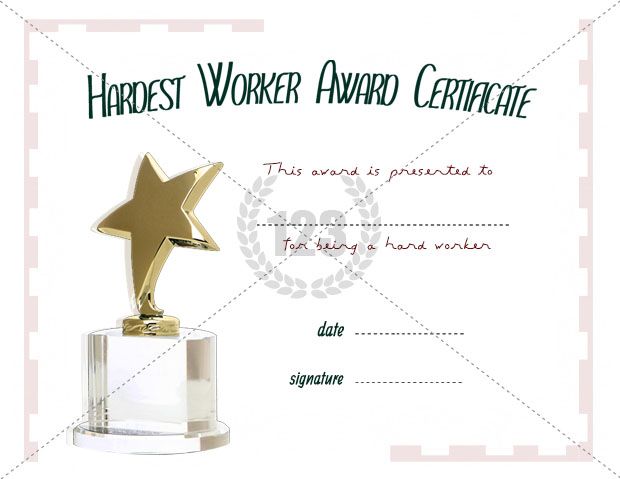 hardest worker award template free and premium download awards template free