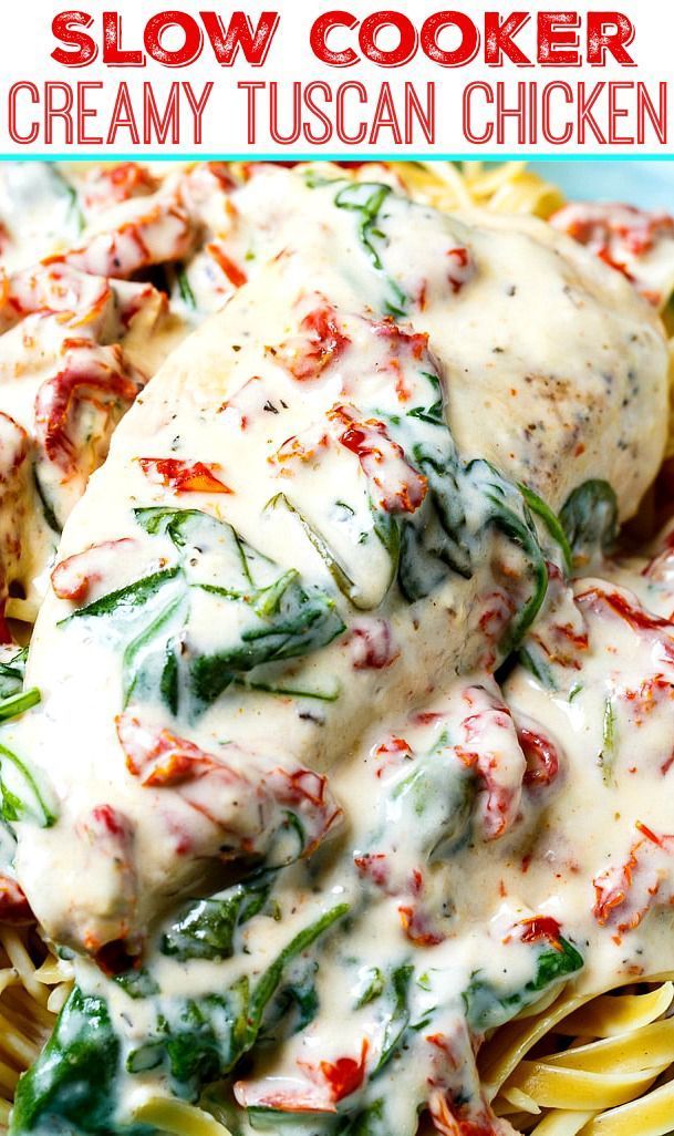 Slow Cooker Creamy Tuscan Chicken