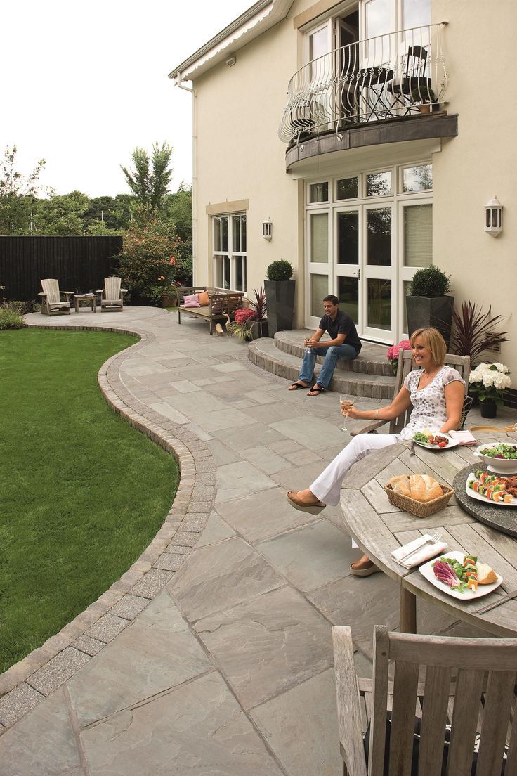 Stein Patio Designs Ideen Hinterhof Steinterrassen Gartengestaltung Vorgarten Terrasse