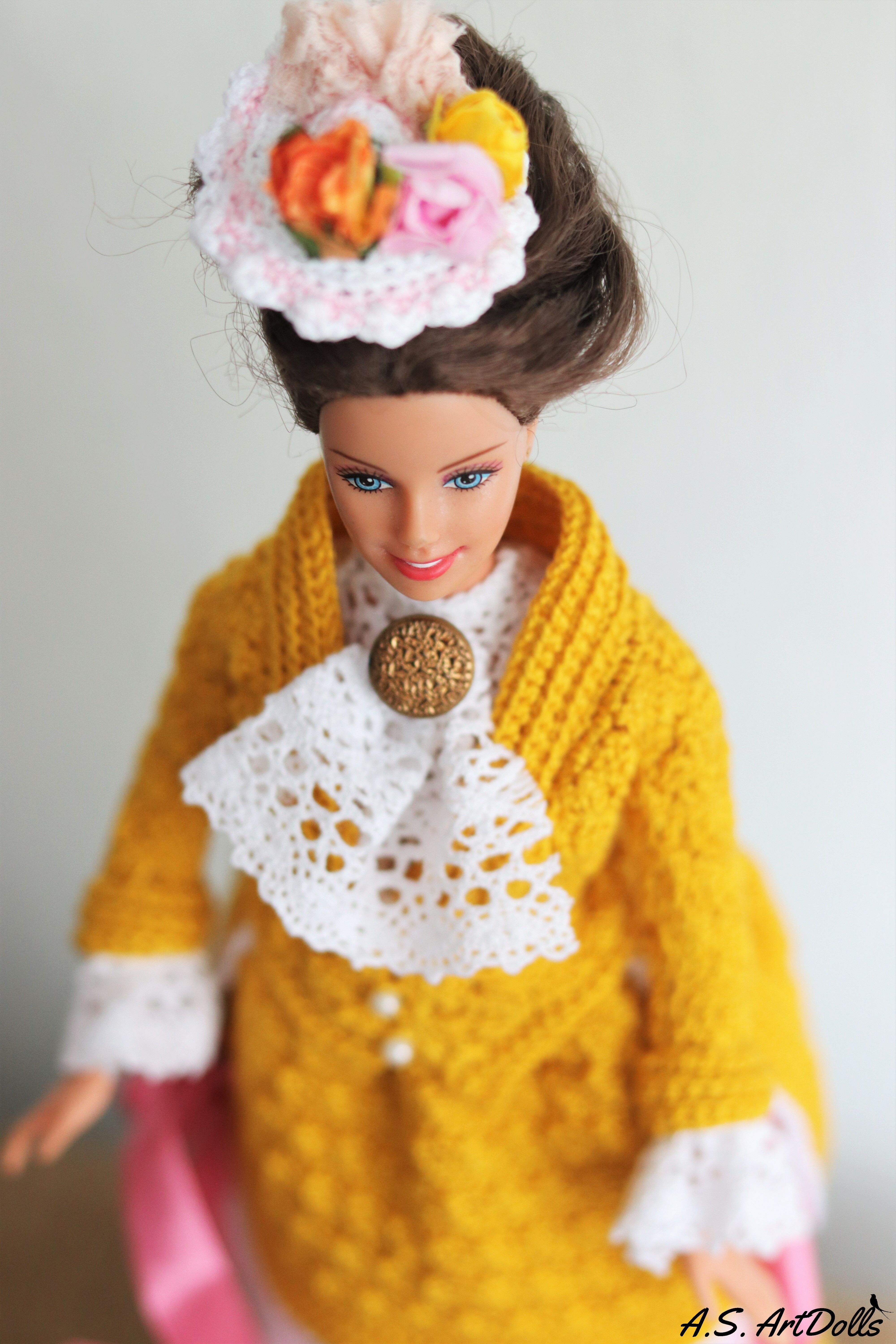 Crochet victorian doll dress #victoriandolls