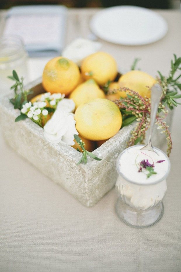 Lemon Weddding Centerpieces Ideas | Brunch wedding, Fruit centerpieces