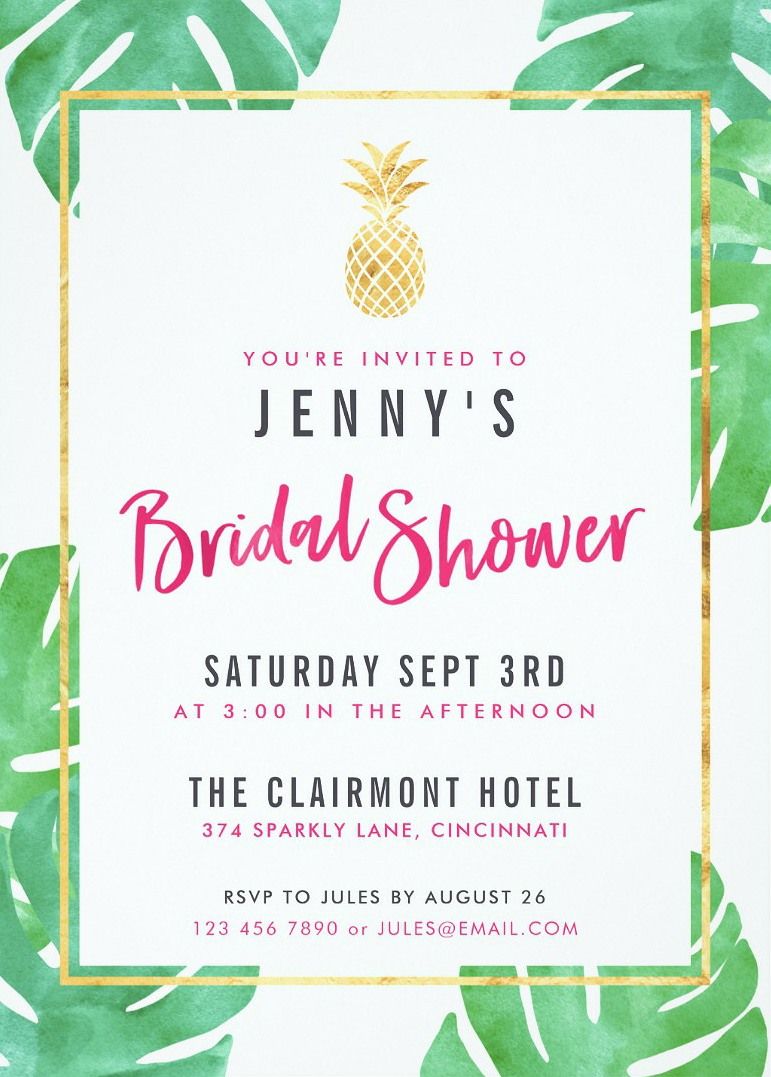hawaiian bridal shower invitations