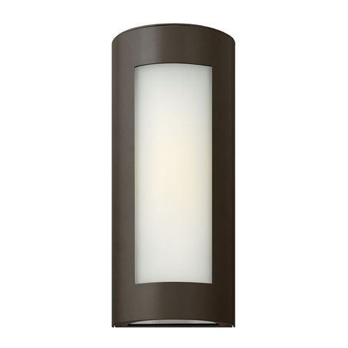Modern Outdoor Wall Light With White Glass In Bronze Finish Outdoor Wall Light With White Glass