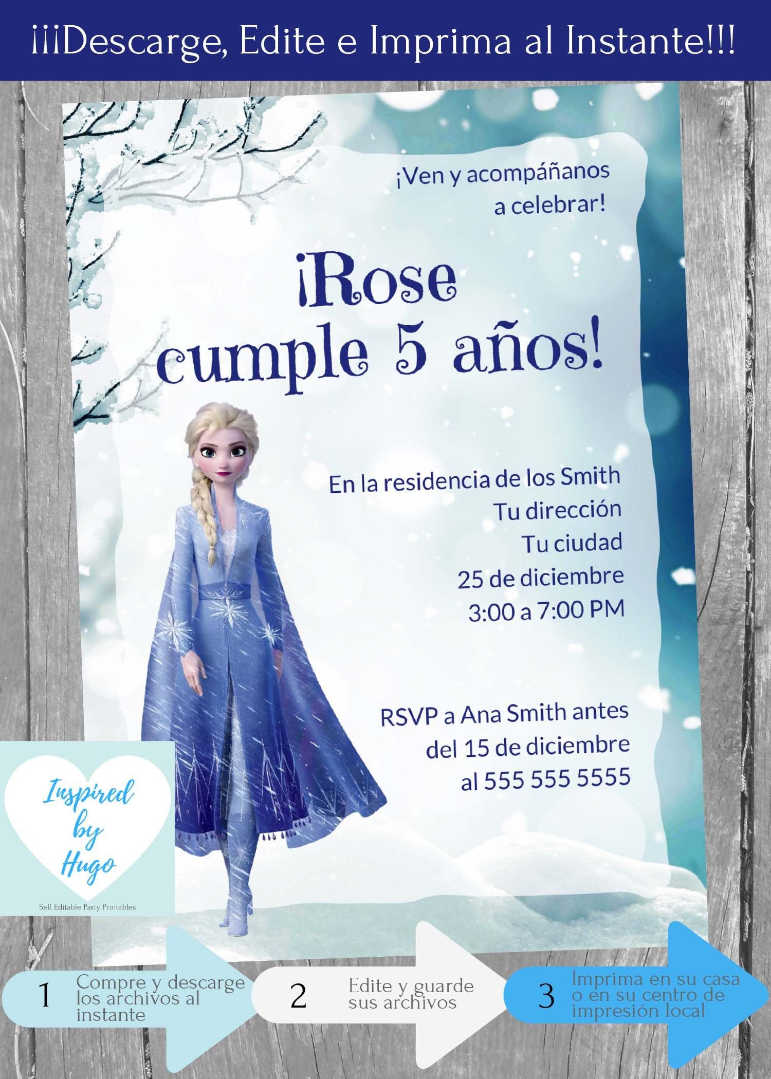 Invitacion Frozen 2 Fiesta Cumpleanos Invitacion Disney Etsy 2nd Birthday Invitations Birthday Invitations Editable Invitations