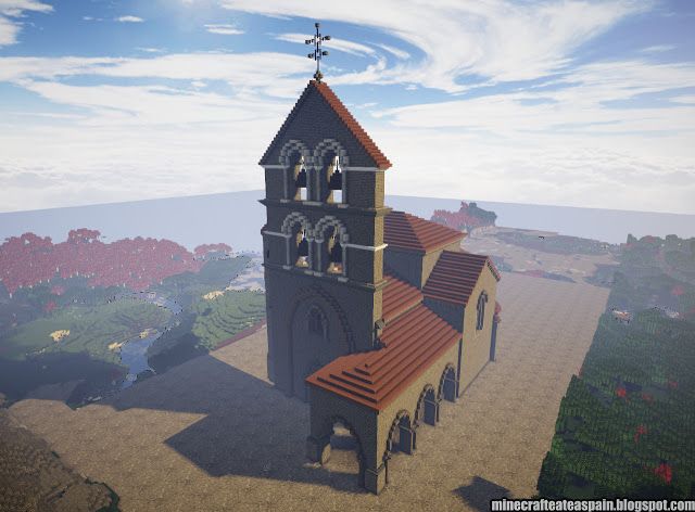 Minecrafteate: Réplica Minecraft de la Colegiata de San Salvador de Cantamuda, Palencia, España. Minecraft, San Salvador, Empire State Building, Landmarks, Travel, Saints, Cruise, Columns, Temple