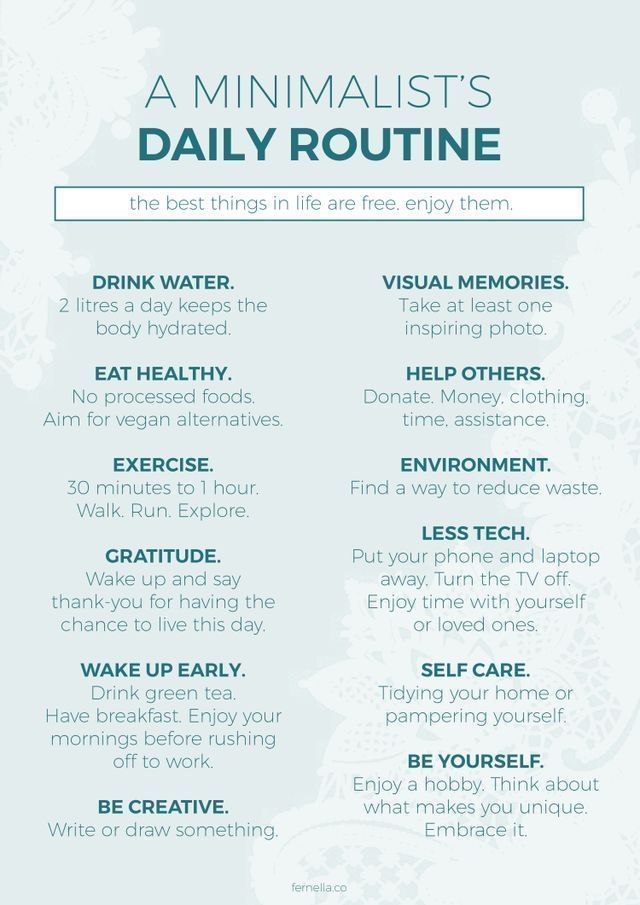 A Minimalist’s Daily Routine (Fernella & Co.)