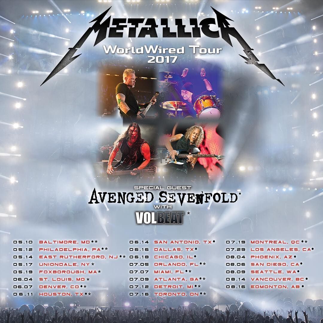 metallica tour 2017 song list