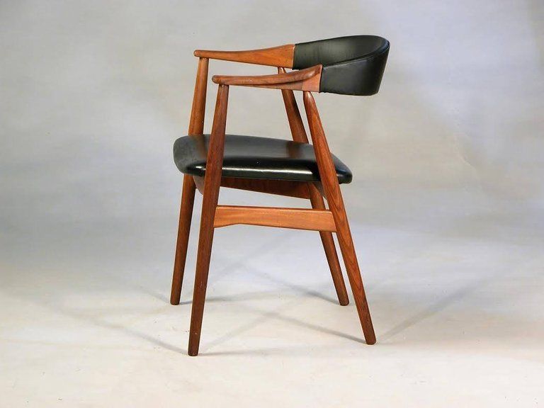 1950s Th.Harlev Model 213 Armchair in Teak and Black 1950s Th.Harlev Model 213 Armchair in Teak and Black