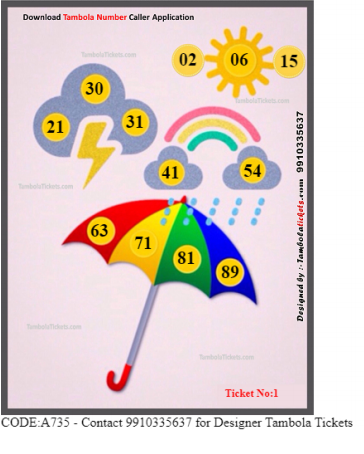 monsoon theme tambola tickets kukuba tickets in 2020 happy birthday