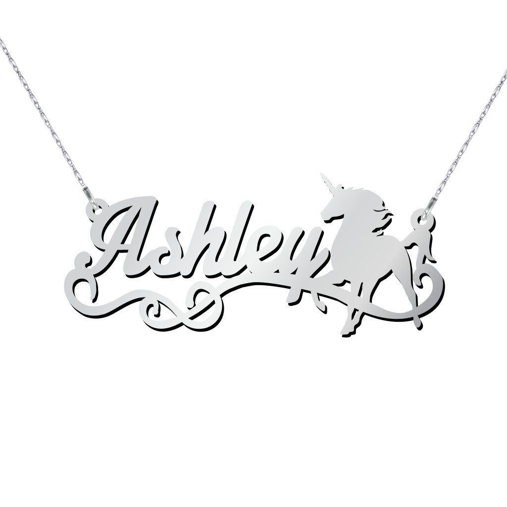 10K Gold Unicorn Personalized Name Necklace by JEWLR