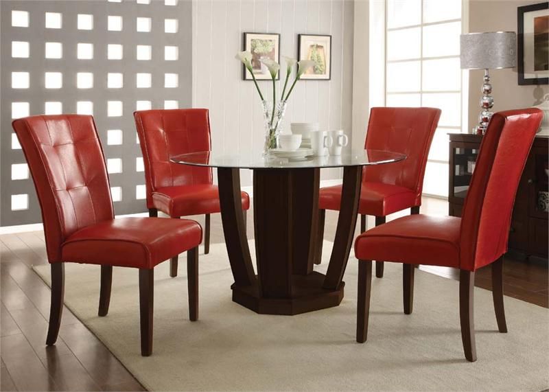 43++ Red leather dining chairs and table Best Choice