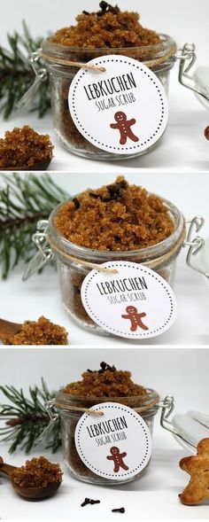 ♡☆ DIY Sugar Scrub / Zuckerpeeling Lebkuchen selbermachen {mit gratis Printable} / Das perfekt Weihnachtsgeschenk! ♡☆ #weihnachtsgeschenkeselbermachen
