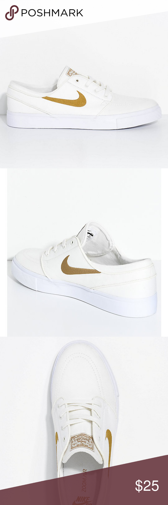 white and gold janoskis