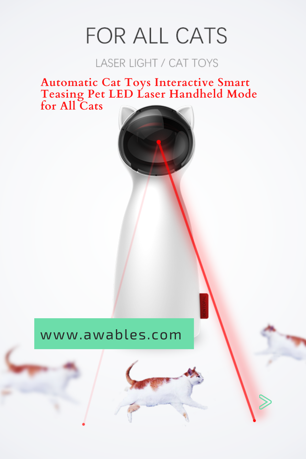 Non-directional rotation, step-less speed change, fixed-point handheld mode, fixed-point laser, the owner can also interact with the catTiming function Smart funny cat, smart timing play, work 15 minutes after every 1.5 hours five-speed trajectory adjustment 5 angle adjustments, multi-track play is not monotonous, multi-angle multi-track, 5 different refraction angles can adjust 5 different sizes of motion tracks. Cat Laser, Cat Playground, Refraction, Laser Lights, 5 Hours, Cat Toys, 15 Minutes, Tease, Knock Knock