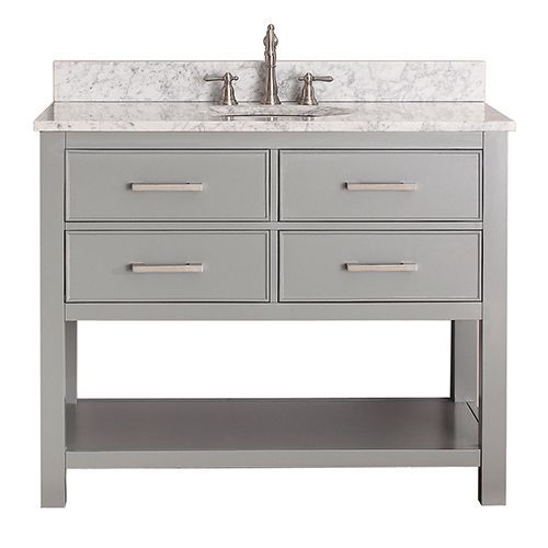 Brooks Chilled Gray 42 Inch Vanity Only Avanity Vanities Bathroom Furnit Single 42 Inch Bathroom Vanity, Bathroom Vanity Sinks Only
