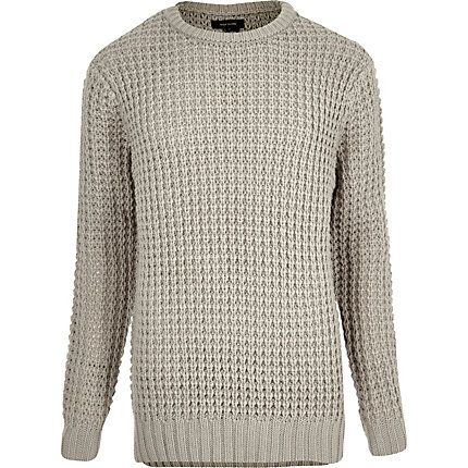 Stone chunky waffle jumper £35.00 | Knitwear men, Cardigan Stone chunky waffle jumper £35.00 | Knitwear men, Cardigan