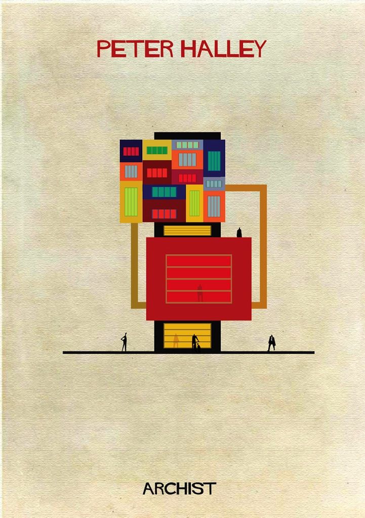 iconic artists styles portrayed as architectural structures
