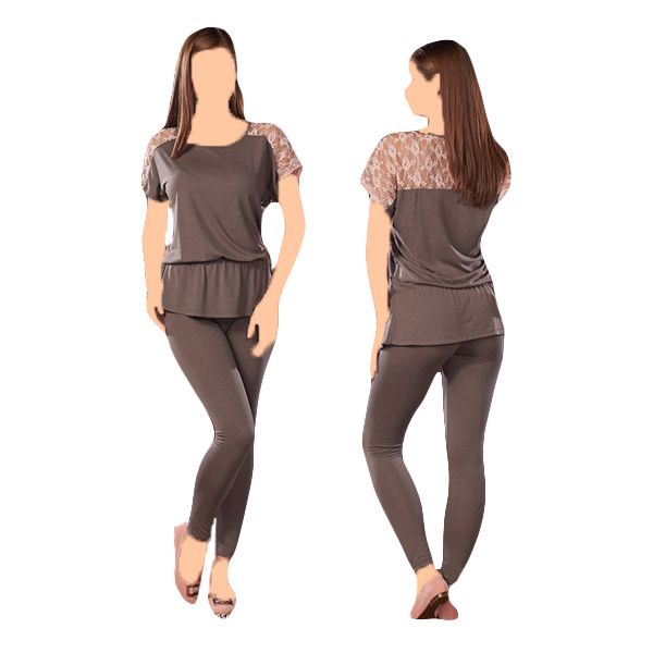 بيجامة تركية نسائية صيفية 4176 Fashion Women Open Shoulder Tops