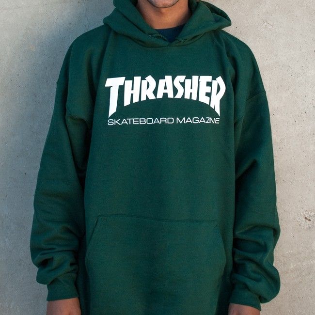Thrasher Magazine Shop Skatemag Hood Forest Green Thrasher Skate Mag Logo Hoodie In Forest Green Detail