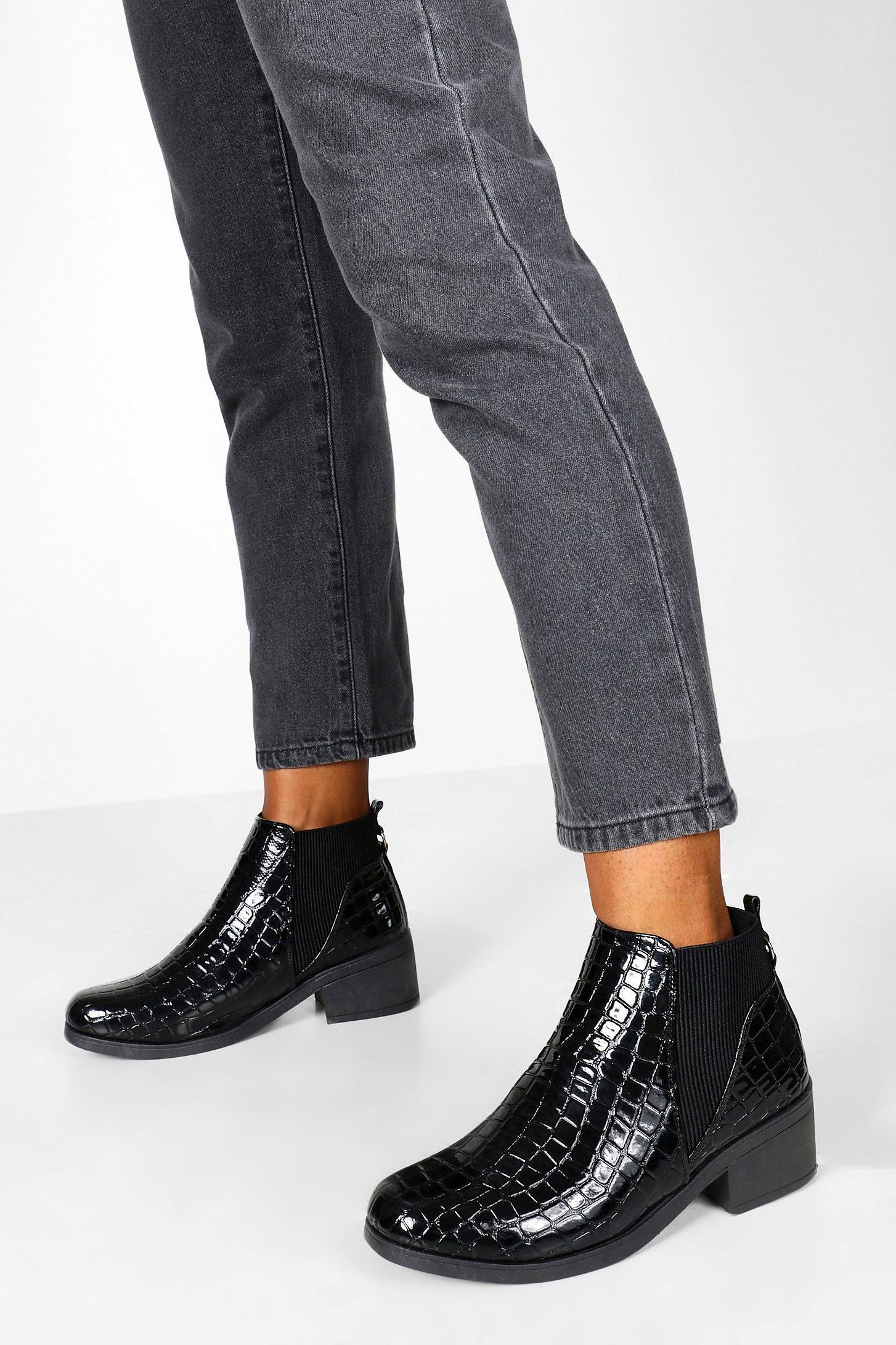 mock croc chelsea boots
