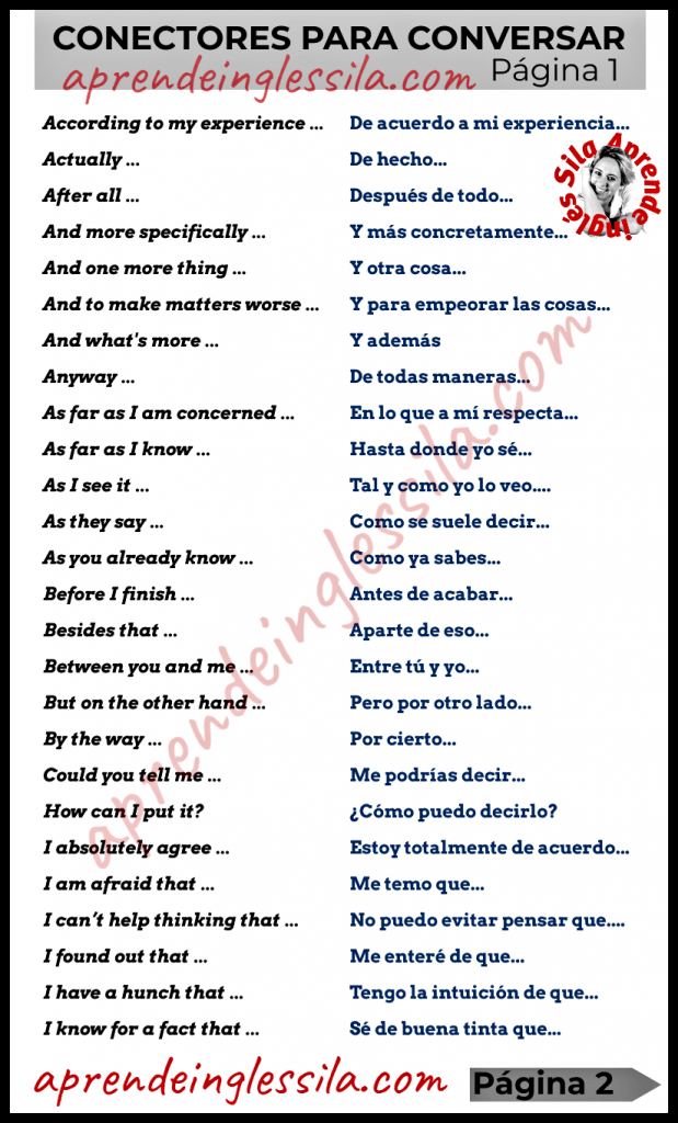 52 Conectores En Inglés Con Pdf Para Conversar Words Word Search Puzzle Person