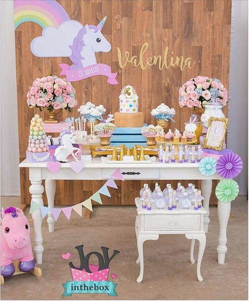 Ideias para Festa Unicórnio 3 Pony Birthday, Unicorn Birthday Parties, Birthday Theme, Kids Birthday Party, Rainbow Unicorn Party, Unicorn Theme Party, Birthday Decorations, Bar Deco, Ideas Party