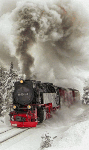 Winter Train GIF - Winter Train Smoke - Discover & Share GIFs | Train, Winter scenery, Train pictures
