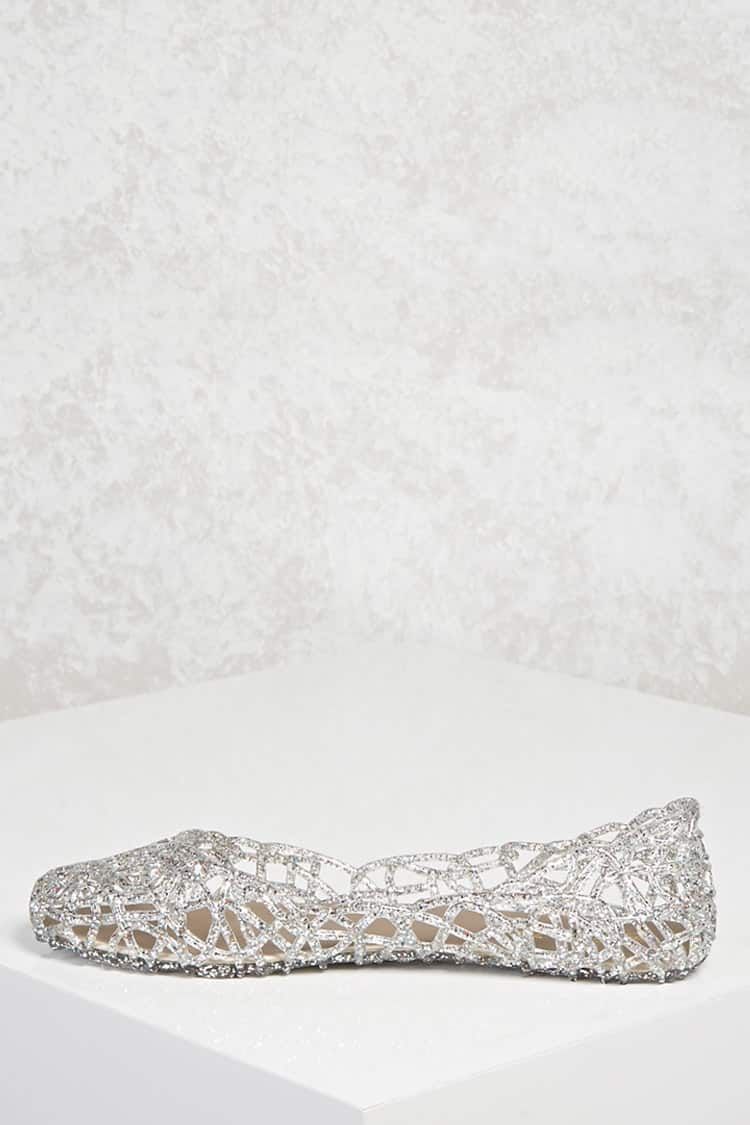 sparkly jelly flats
