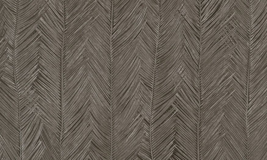Behang Arte Itaya Collectie: Arte Monsoon behangcollectie Design name: Itaya behang Kleur: zilver, zwart Rolbreedte (cm): 70 cm Rollengte: 10 meter Patroonherhaling (cm): verspringende aanzet, 7... Fabric Wallpaper, Of Wallpaper, Irregular Polygons, Arte Wallcovering, Bougainville, Palm Tree Leaves, Arrow Pattern, Metallic Luster, Most Beautiful Flowers