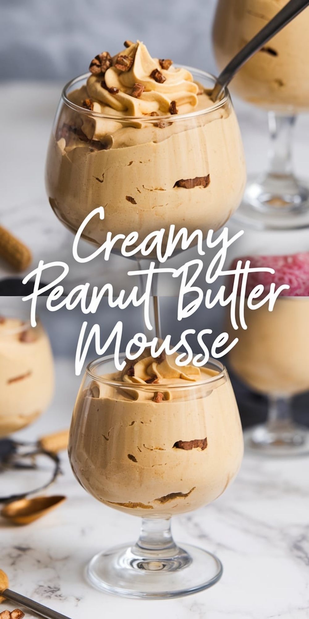 Peanut Butter Mousse with Crunchy Peanuts