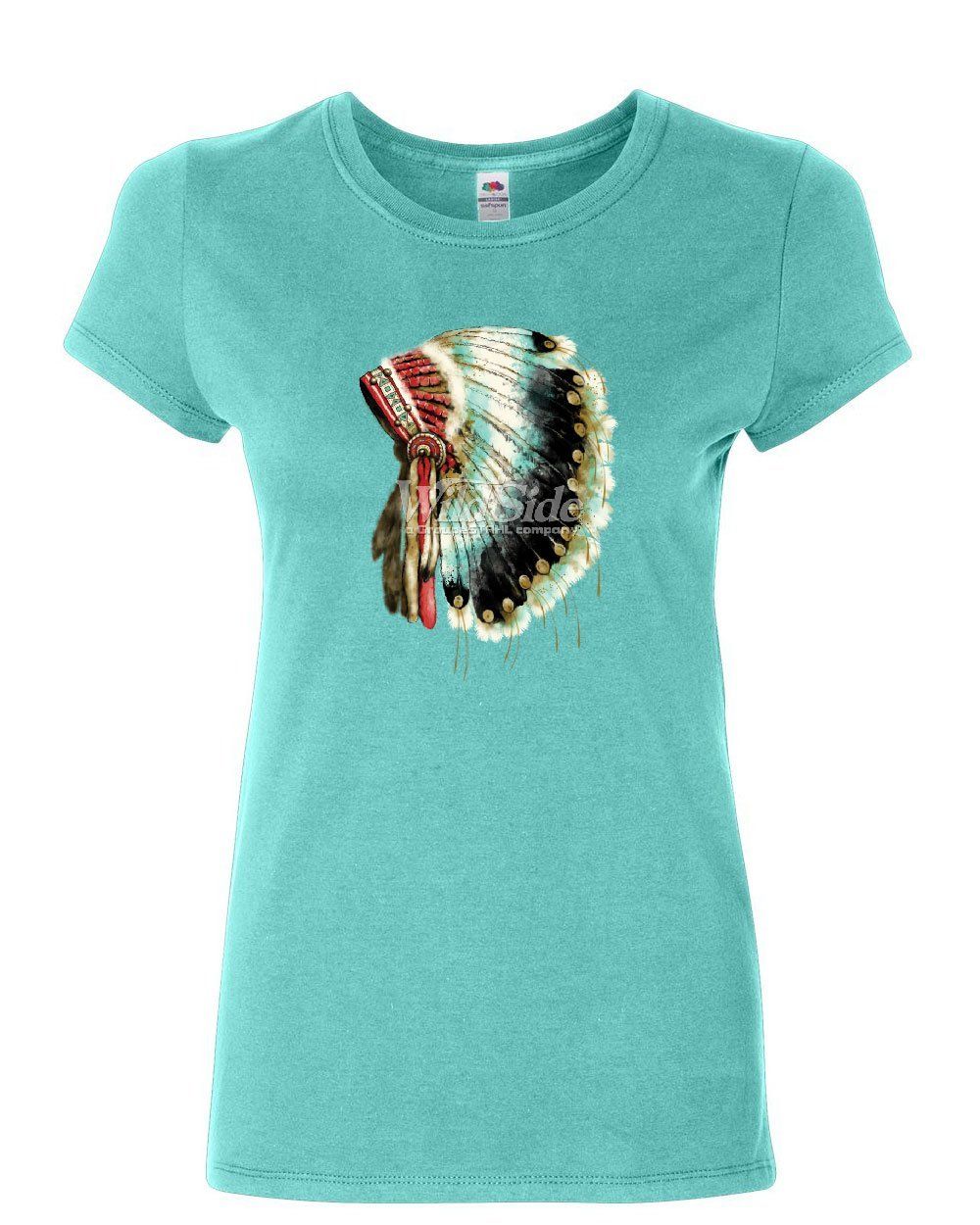 Indian Warbonnet Headdress Women/'s V-Neck T-Shirt Native American Tribal Chief