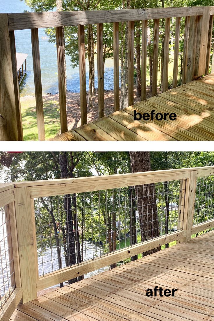 DIY Hog Wire Deck Railing