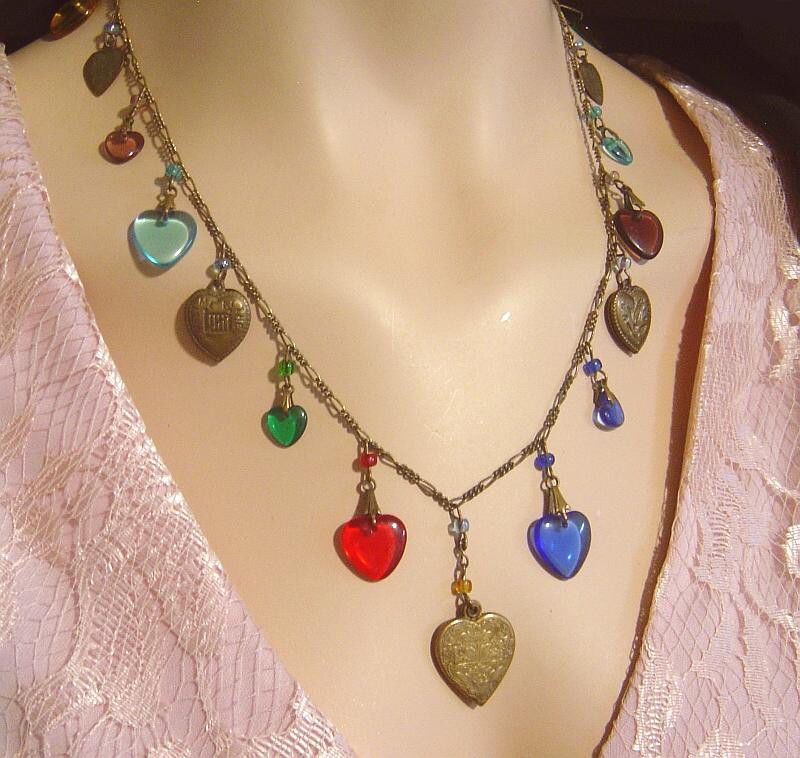 vintage glass works studio ltd gws glass hearts necklace my ebay glass works studio
