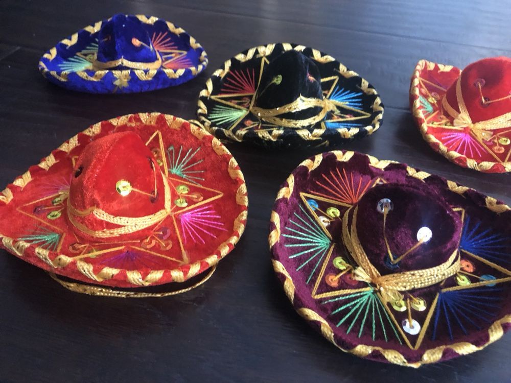 12 Mini Mexican Charro Hats Mariachi Sombreros Party Favors Decorations Set