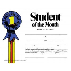 student of the month award template