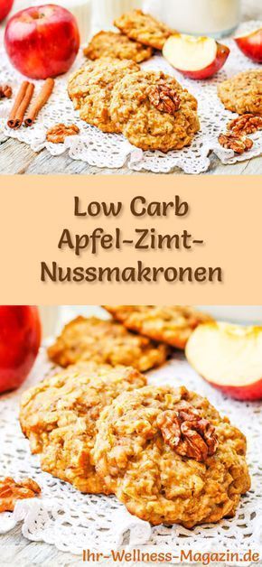 Low Carb Apfel-Zimt-Nussmakronen - einfaches Plätzchen-Rezept für Weihnachtskekse #cinnamonsugarcookies