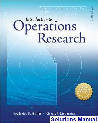 introduction to operations research 10th edition fred hillier