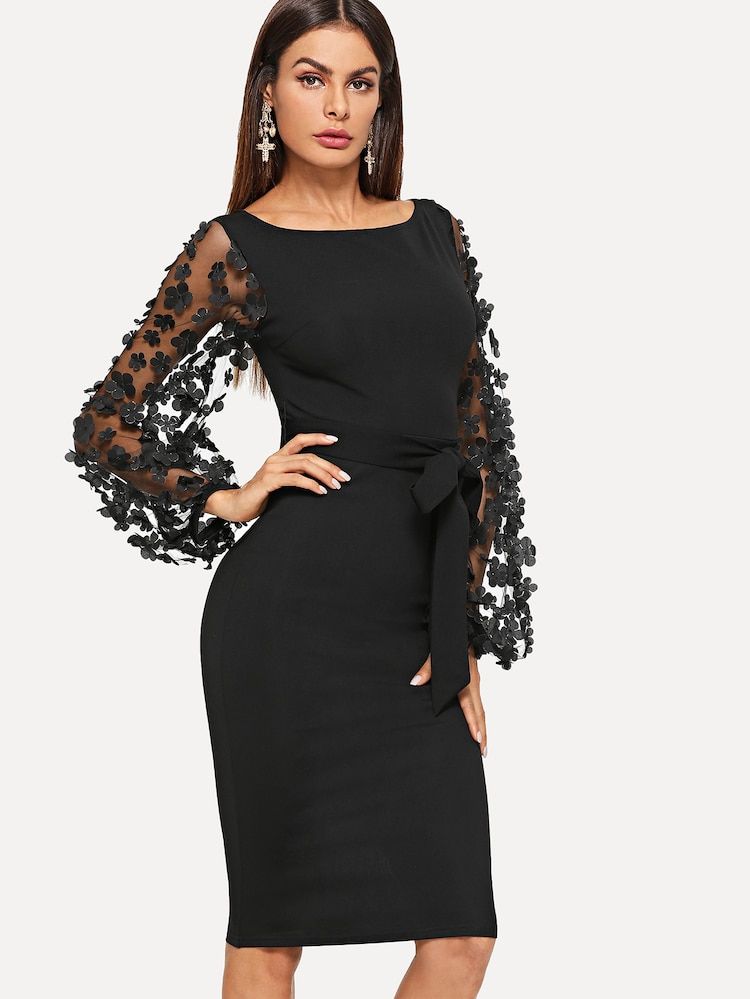 Sommer Damen Blumen Kurzärmelig Bleistift Bodycon CocktailKleider Pencil Kleid