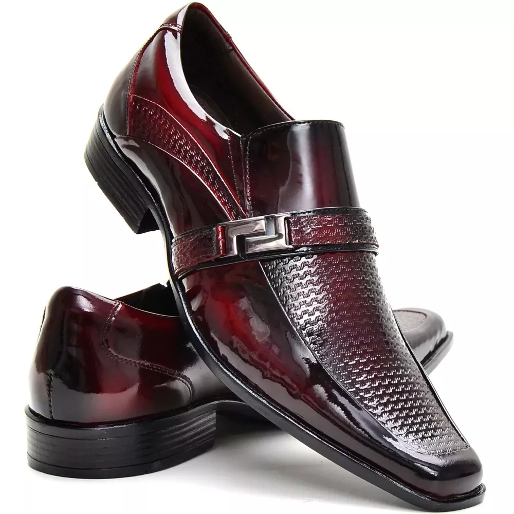 Sapato Social Couro Envernizado Masculino Stilo Italiano - R$ 154,77 em Mercado Livre | Sapatos masculinos na moda, Sapatos sociais masculinos, Sapatos