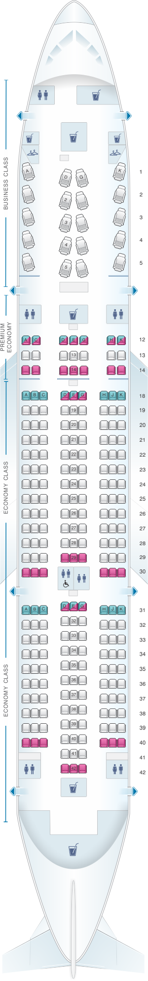 seat map air canada boeing b787 8 788 international armada seating chart