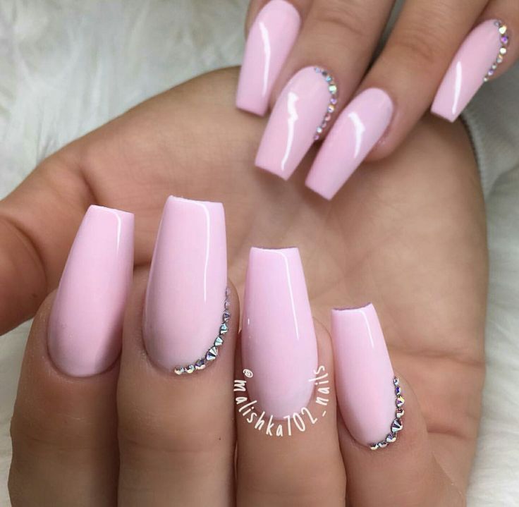 Tapered Square Nails. Long nails. Baby Pink Nails. Acrylic Nails ...