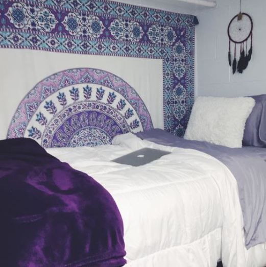 21 Dorm Bedding Ideas By Color Pinterest Room This Purple Dorm Bedding Creates Such A Cute Room