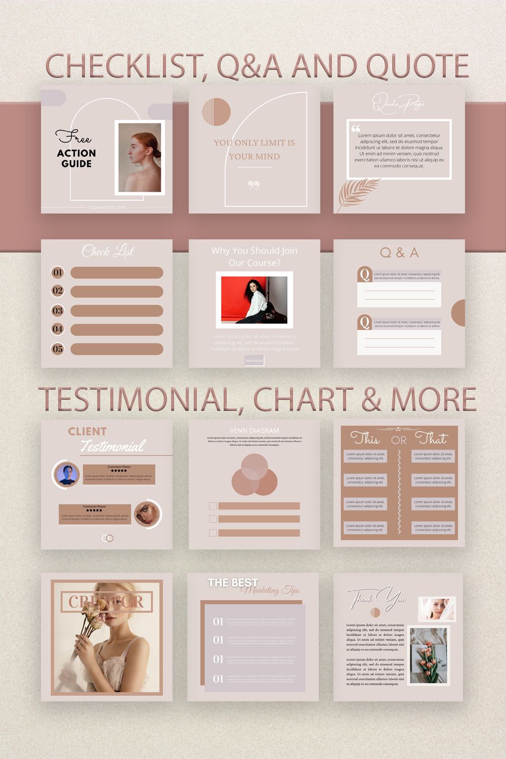 Instagram Template for Course, Instagram Branding Instagram Template for Course, Instagram Branding