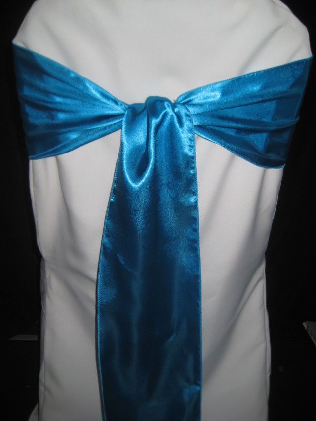 200 Satin Malibu Turquoise Wedding Chair Sashes Bows Kita S 200 Satin Malibu Turquoise Wedding Chair Sashes Bows Unbranded