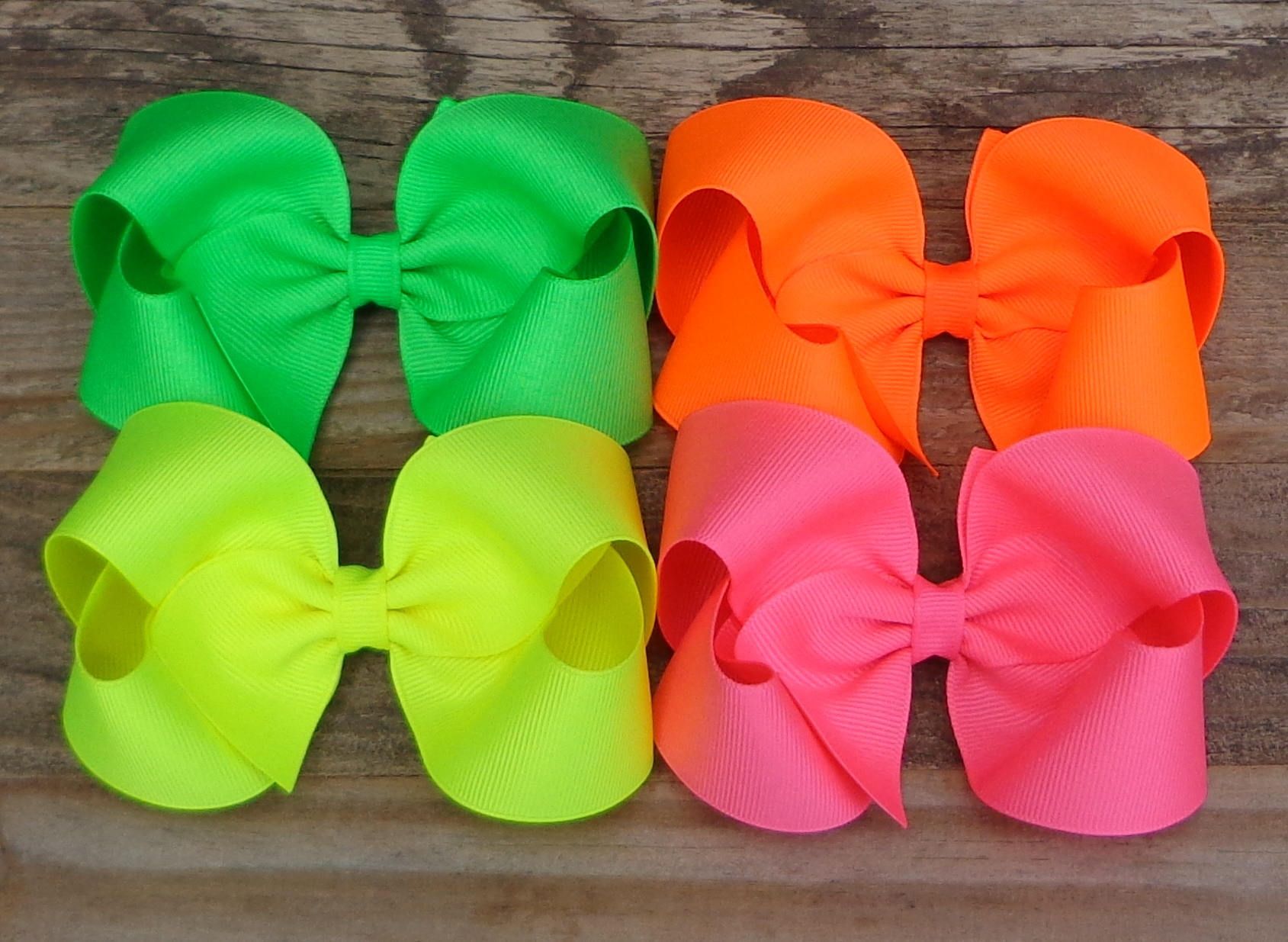 Bundle of 3 Big Bows Girls Boutique Basic Back to School Bows Classic Hairbows