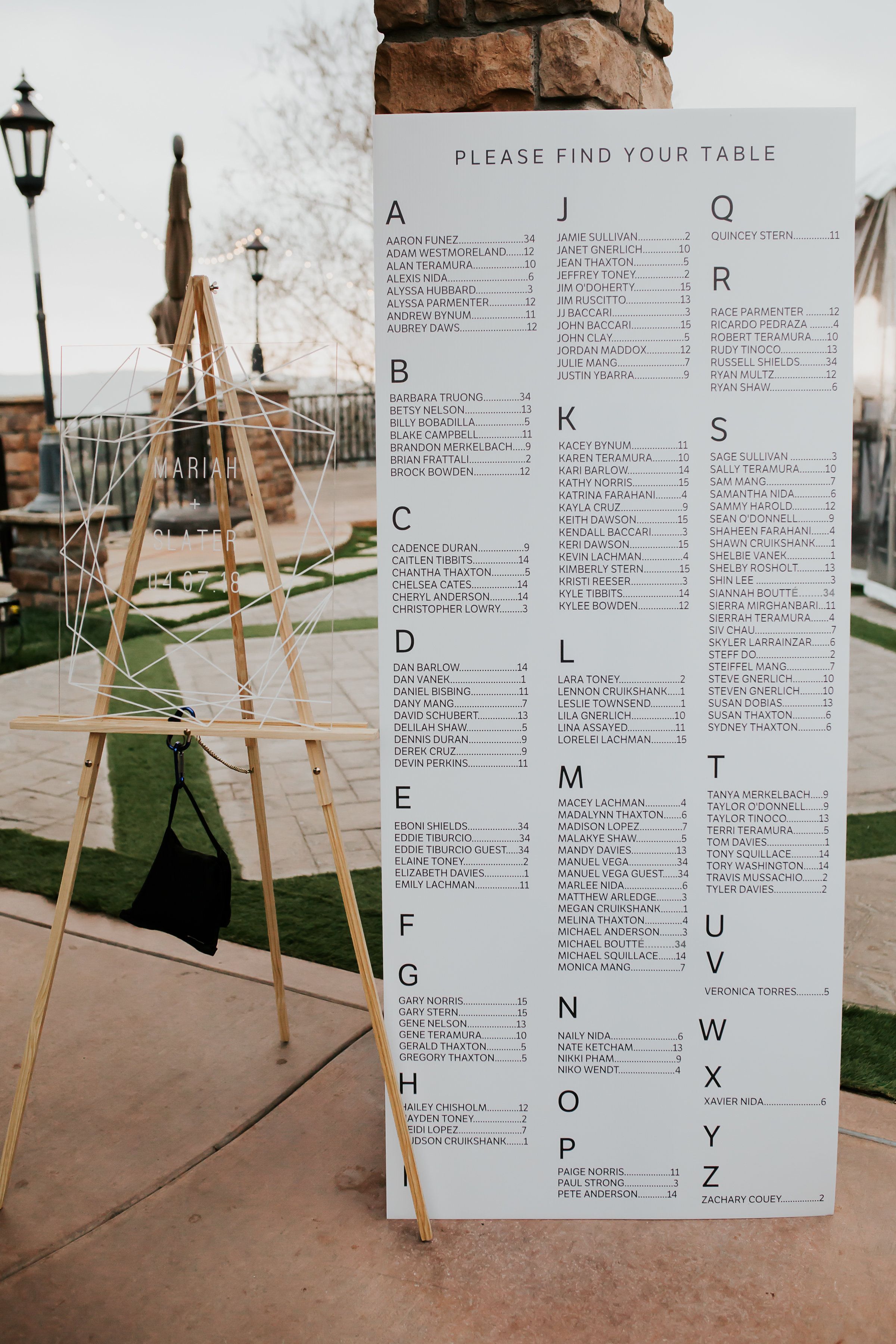 floor standups seating chart wedding seating charts vistaprint seating chart