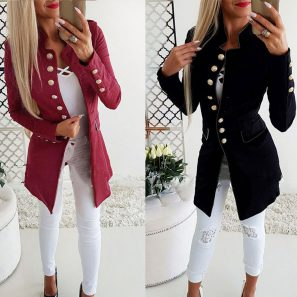 Sweet Stand Collar Solid Long Sleeve Coats Sweet Stand Collar Solid Long Sleeve Coats