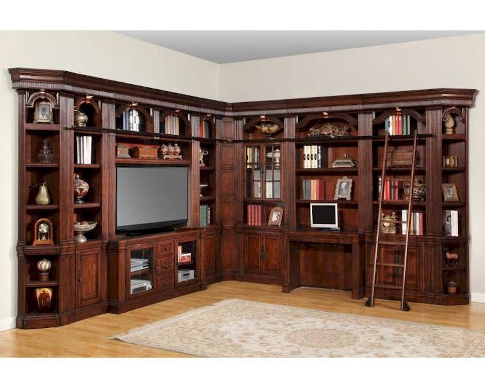 Home Library Furniture Google Search Libraries Books Parker House Wellington L Shape Entertainment Wall Unit